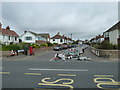 Looking across Brighton Road towards Heatherstone Road in BN11 2HL