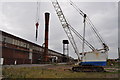 Crane and part of MIR Steelworks building, Newport in Nash Community