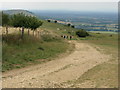 Walkers on the South Downs way in BN6 8XE