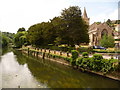 Bradford-on-Avon: the river and parish church in BA15 1DQ