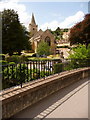 Bradford-on-Avon: footbridge and parish church in BA15 1DQ