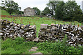 Footpath leading towards a typical Wensleydale field barn in DL8 3DJ
