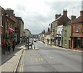 High Street Glastonbury viewed from its eastern end in BA6 9BY