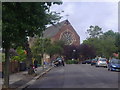 Church from Oakfields Road in NW11 0DL