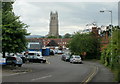 Church viewed from Butts Close, Glastonbury in BA6 9BY