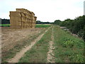 Straw bales by the track in PE31 6BA