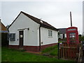 Rural East Lothian : Red Telephone Box and Exchange at Innerwick in EH42 1SD