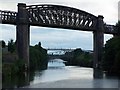 Disused railway bridge over Manchester Ship Canal in WA4 1AF