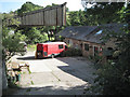 Yard with red van, Harbertonford in TQ9 7TF
