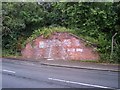 Buttress of old colliery railway bridge on Vista Road in WA12 0LF