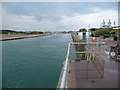 Looking up the River Arun, Littlehampton East Pier in BN17 5LW
