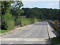 Road over the River Chew and the dam by Chew Stoke in BS40 8XN