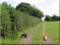Track along the edge of a field in the Mendips in BS40 6DG