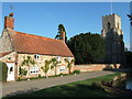 Cottage, pond and church, Old Hunstanton in PE36 6GA