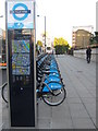 Barclays Bike hire Docking Station on Elizabeth Bridge in SW1V 3HD