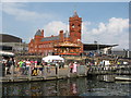 Pierhead Building and waterfront, Cardiff Bay in CF10 4LW