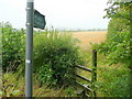 Footpath to a harvested field in GL2 9PW