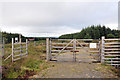 Gated forestry road near Cnoc nan Gaimhnean in IV19 1LH