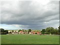 Dark clouds over Binham, Norfolk in Binham