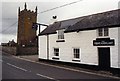 The First and Last public house and St Sennen church in TR19 7BY