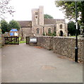 Entrance path to St Mary's Church, Magor in NP26 3ER
