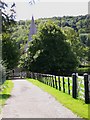 Footpath approaching Graffham church from the north in GU28 0NJ