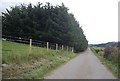 Road south from Muirs of Kildrummy in AB54 4JX