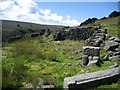 Ruins above South Dean Beck in BD22 9RQ