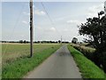Telegraph poles lining the road in IP25 7NL
