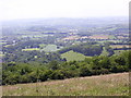 View over the escarpment to Glastonbury Tor in BA5 1BZ