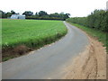 Looking up Church Lane, Ashwicken in PE32 1LN