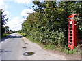B1123 Southwold Road & Telephone Box in Blyford