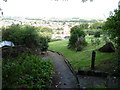 View over Prestatyn from public gardens on Prestatyn Hillside in LL19 9HW
