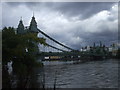 Hammersmith Bridge, from the river bank in W6 0DE
