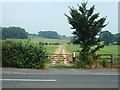 The gate and road to Shackerley in BB2 7AP