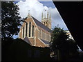St Paul's Church, Hammersmith, from beneath the flyover in W6 7BG