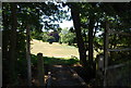 Footpath entering West Malling Golf Course in ME19 5NZ