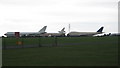 Three Planes on Standby at Manston in CT12 5DB