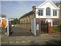 Hitherfield Road Baptist Church and entrance to Hitherfield Primary School in SE27 9BZ