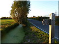 Road, Bowleaze Reen and footpath sign, near Whitson in NP18 2PG