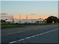 Staggered crossroads with industrial building, Green Moor in NP26 3WN