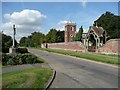 Cross, church and lych-gate, Great Offley in SG5 3DJ