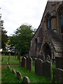 Llandogo church porch and churchyard in Llandogo