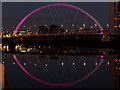 Glasgow: the Clyde Arc lit in mauve in G3 8BH