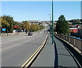 Looking towards Wharf Road from George Street Bridge, Newport in NP19 0LR