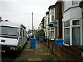 Blue bin day down Manvers Street, West Hull in HU5 2HZ