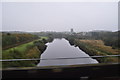 A view over the river from a railway bridge in WF10 5PZ