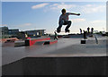 Skateboard park. Cardiff Bay in Butetown Community