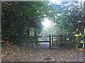 Beginning of footpath on Cooper's Hill in TW20 0PZ