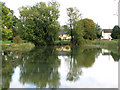 View across the village pond on the green in Wickham Skeith in IP23 8FB